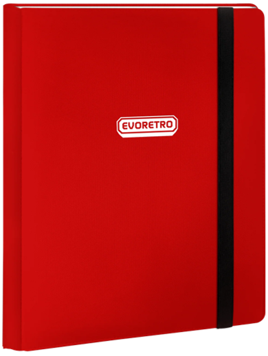 ER 9PKT CARD BINDER WITH ELASTIC RED (HARD COVER)