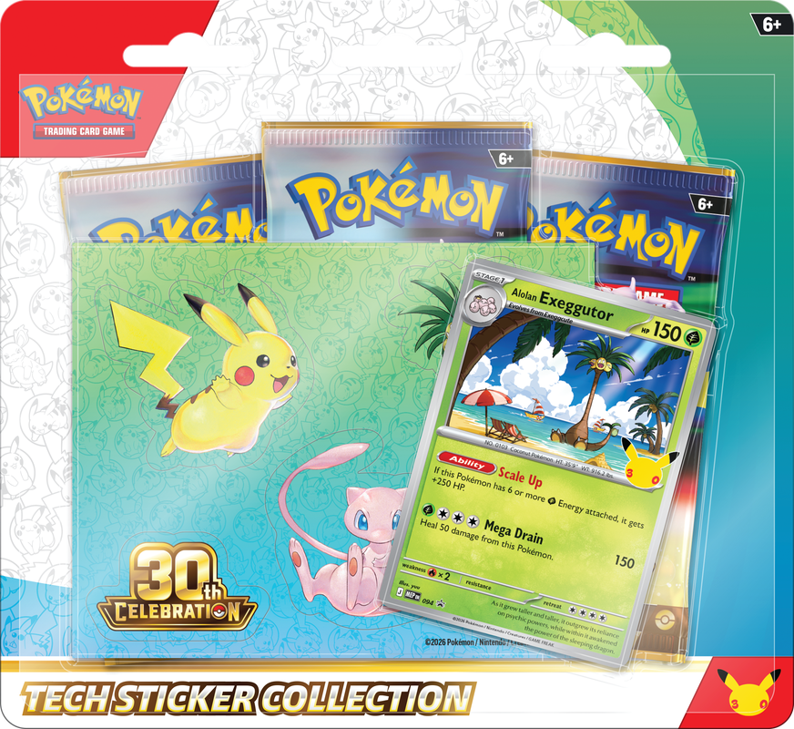 POKEMON 30TH CELEBRATION TECH STICKER COLLECTION