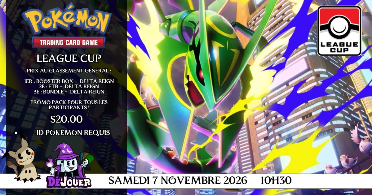 Pokémon cup  Samedi 7 Novembre 2026 à 10h30