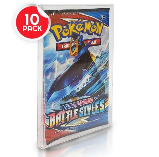 Pokemon Single Pack Booster, Magic, Yu-Gi-Oh Envelope - EVORETRO PET Protector 0.35MM - Pack of 10