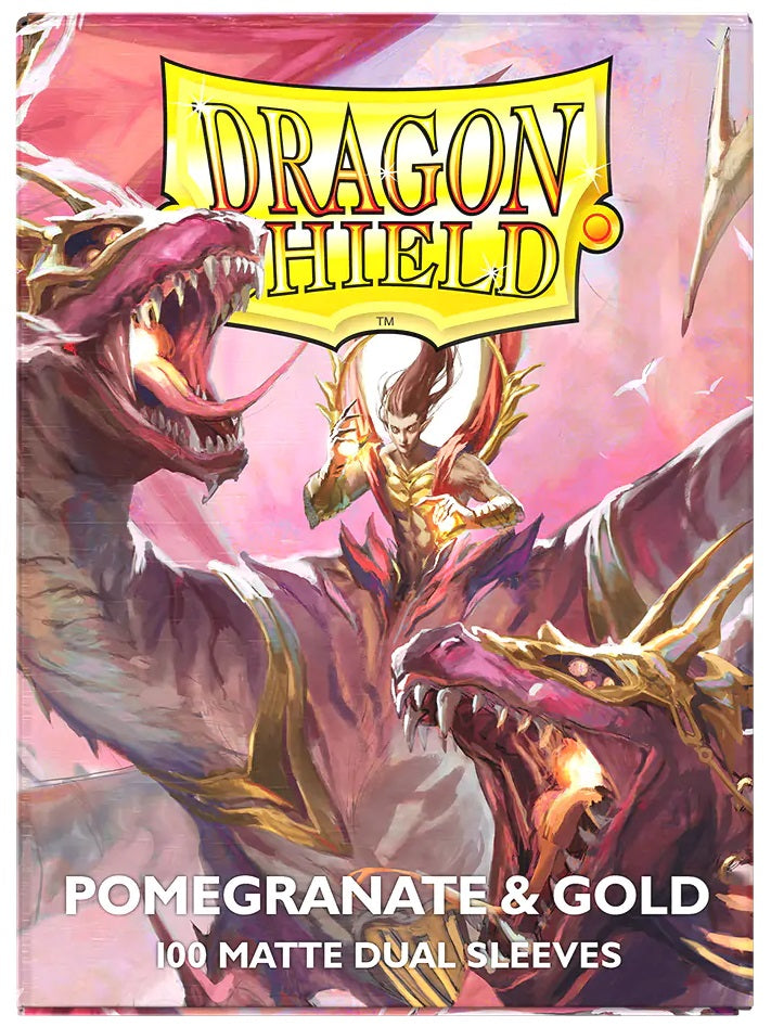 Dragon Shield - Pomegranate/Gold - Dual Matte Sleeves (100)