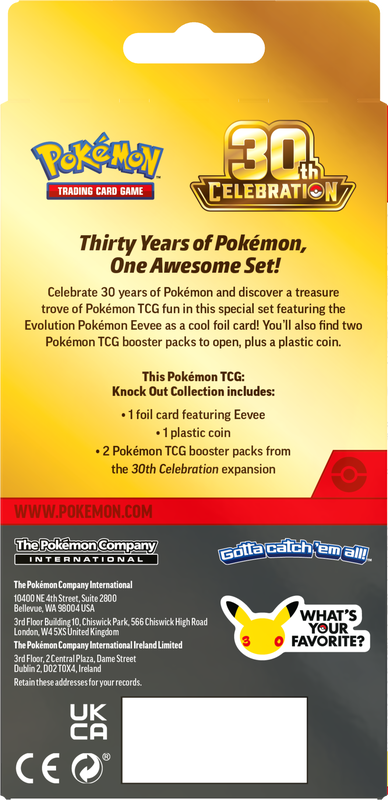 POKEMON 30TH CELEBRATION KNOCK OUT COLLECTION