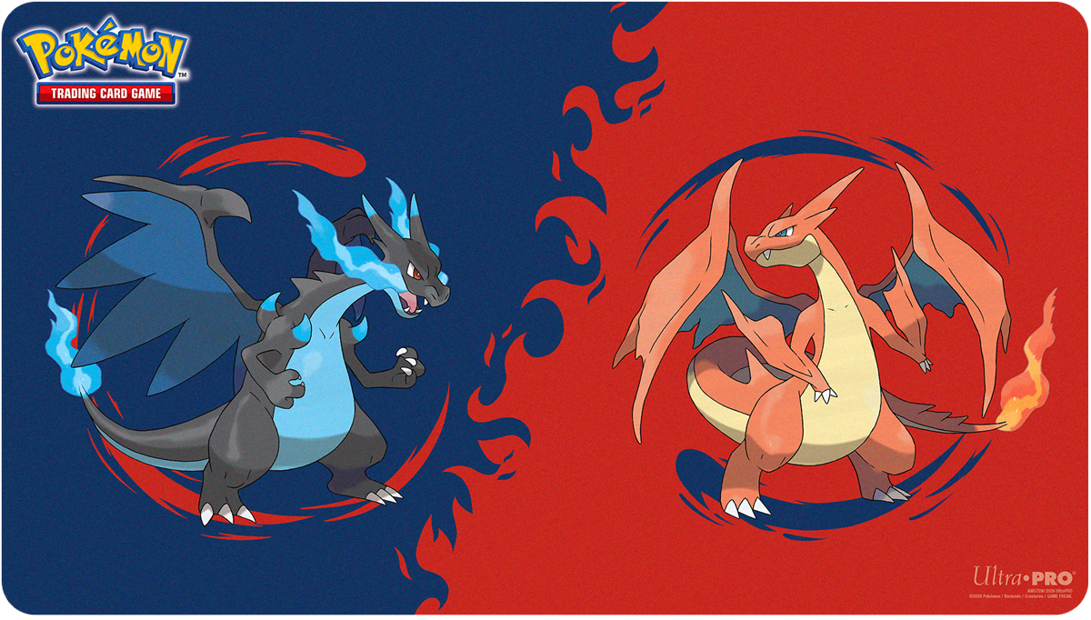 UP PLAYMAT POKEMON MEGA CHARIZARD X & MEGA CHARIZARD Y