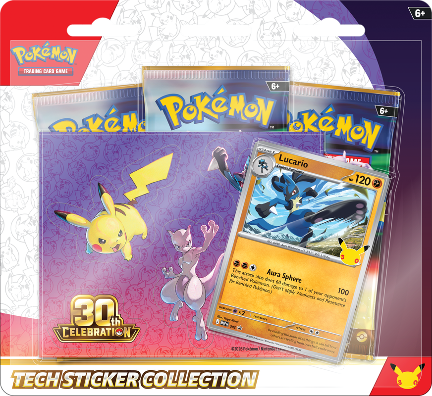 POKEMON 30TH CELEBRATION TECH STICKER COLLECTION